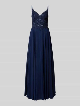 Mascara Abendkleid mit Ziersteinbesatz in Marine, Gr&ouml;&szlig;e 38