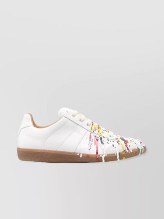 Maison Margiela creative lambskin sneakers with paint splatter