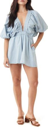 Habitual Striped Puff Sleeve Romper in Coastal Stripe at Nordstrom, Size X-Large