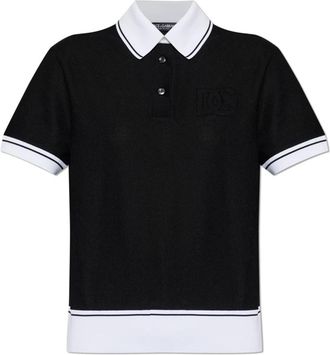 Dolce & Gabbana Logo Polo Shirt - Dames - Polos - Zwart - XS - Katoen - Tops