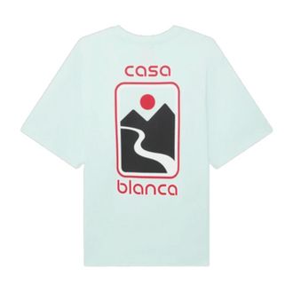Casablanca Sunset Valley Tee - Heren - Tops - Groen - Maat: XL Katoen
