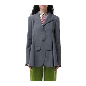 Vivetta Blazers, female, Gray, S, Pleated Hem Blazer