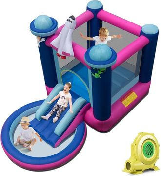 Costway Costway - Tobog&aacute;n Hinchable Infantil Con Piscina/castillo Hinchable Con Soplador Port&aacute;til Con Bolsa De Transporte Y Estacas