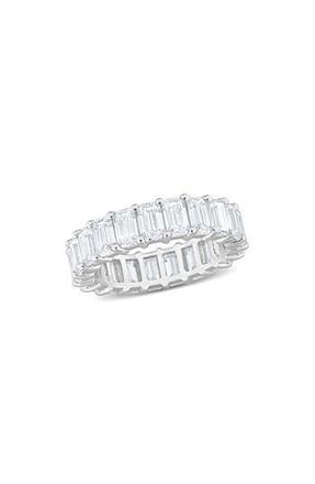 Delmar Emerald Cut Lab-Created Moissanite Eternity Band Ring in White at Nordstrom Rack, Size 9