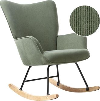 Beliani Rocking Chair ARSET Corduroy Dark Green