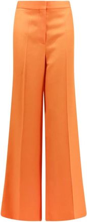 Stella McCartney Uitlopende broek - Dames - Wijde Broeken - Oranje - S - Leer - Broeken