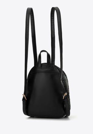 Wittchen Damesrugzak in Boucl&eacute;-stof, Zwart, Polyester