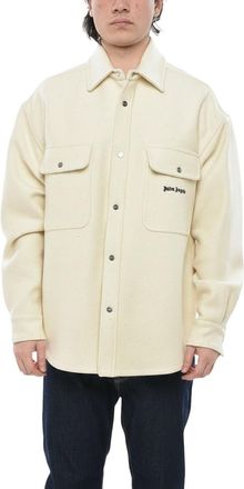 Palm Angels Off White Logo Shirt Jacket