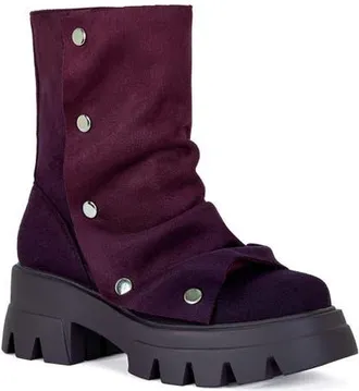 Azalea Wang Bharti Lug Sole Bootie in Purple at Nordstrom, Size 6.5