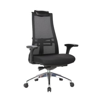 Dmora Silla De Oficina Dmihail, Silla Ejecutiva De Malla Con Reposabrazos, Asiento De Oficina Ergon&oacute;mico, 71x69h110/118 Cm, Negro - Dmora