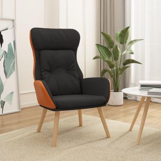 vidaXL Sill&oacute;n De Relax De Tela Y Pvc Negro Vidaxl
