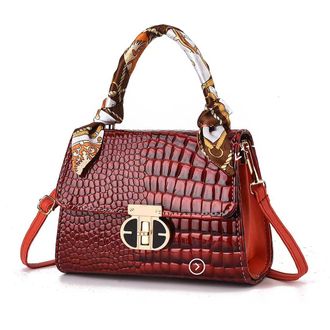 MVM Womens Crocodile Pattern Shoulder Bag - Cool Bags for Teenage Girls & Women - Faux Leather Handbag with Sequins - Gift for Women, Girlfriend & Teens E