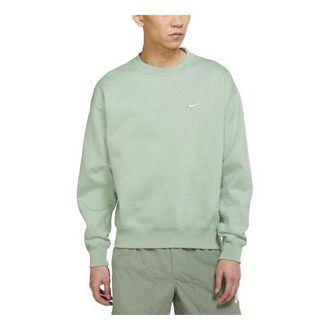 Nike Mens Nike Lab Fleece Crew Solid Color Plush Stay Warm Sports Round Neck Pullover Light Green DA0318-006