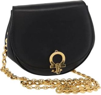 Ferragamo Pre-owned Cross Body Bags, female, Black, Size: ONE SIZE Pre-owned Leather shoulder-bags