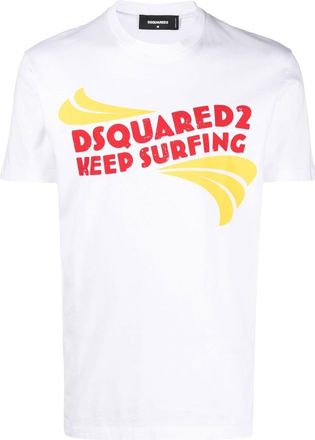 Dsquared2 logo-print T-shirt - men - Cotton - S - White
