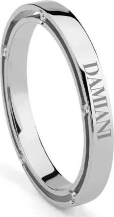 Damiani D.Side 18K White Gold Diamond Wedding Band, Size 49 (US 4.5)
