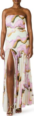 Steve Madden Kerrie Strapless Dress in Ivory Multi at Nordstrom, Size Xx-Large