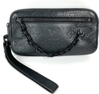 Louis Vuitton Tweedehands leren Louis Vuitton tassen - Dames - Vintage Clutch - Zwart - ONE Size - Leer - Vintage