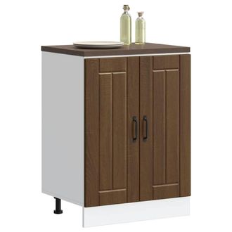 Berkfield Home Sink Base Cabinet Lucca Brown Oak Engineered Wood