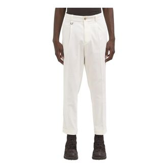 Paolo Pecora Broeken, Heren, Wit, M, Katoen, Pantalone in Cotone Stretch