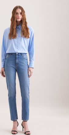 Seidensticker 5-Pocket-Jeans SEIDENSTICKER, Damen, Gr. 34, Normalgr&ouml;ssen, blau, 99% Baumwolle, 1% Elasthan, unifarben, Jeans 5-Pocket-Jeans