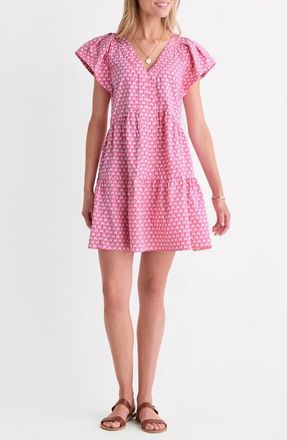 Vineyard Vines Harbor Tiered Ruffle Dress in Gia Bahama Breeze at Nordstrom, Size Medium
