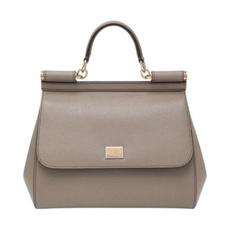 Dolce & Gabbana Sicily Large Handtas - Dames - Tassen - Grijs - Maat: ONE Size Zijde