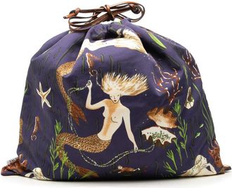 Loewe Pre-owned Loewe Paula Ibiza Canvas Mermaid Print Drawstring Pouch Ladies K5JCBYL60ANYFAQT