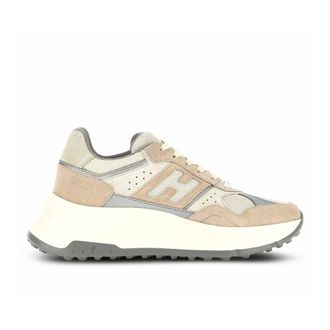 Hogan Sneakers, female, Beige, Size: 5 1/2 US Beige Sneakers with Suede and Mesh