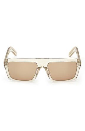 adidas 55MM Square Sunglasses in Shiny Yellow /Brown at Nordstrom