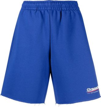 VETEMENTS knee-length track shorts - women - Polyester/Cotton - S - Blue