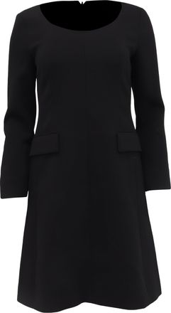 Theory Long Sleeve Mini Dress with Pockets in Black Polyester