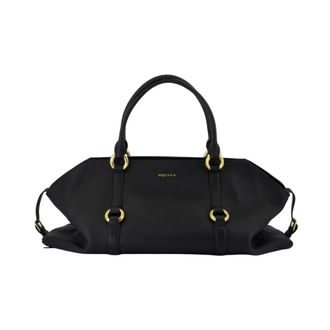 Alexander McQueen Zwarte leren Maxi Portemonnee met Top Handvatten - Heren - Handtassen - Zwart - ONE Size - Leer - Tassen