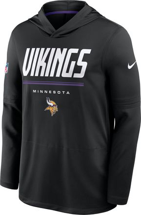 Nike Minnesota Vikings Sideline Nike Mens Dri-FIT NFL Long-Sleeve Hooded Top in Black | 03B9091N9M-TG4
