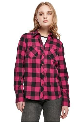 Minetom Chemise à Carreaux à Manches Longues Veste Blouse Décontractée Chaud Doublure en Velours Automne Hiver Veste Shirt Style N Rose 34