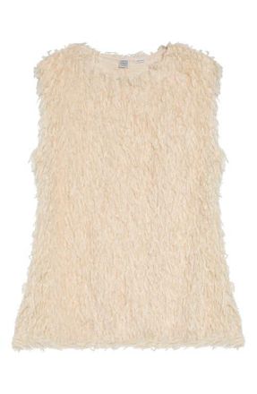 Toteme Feathered Jersey Tank in Eggshell at Nordstrom, Size 8 Us
