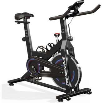 Soges Cyclette con freno magnetico, cyclette da spinning per interni, cyclette da fitness con cardiofrequenzimetro e monitor LCD, supporto per