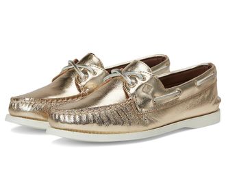 Sperry Top-Sider AO 2 Eye Womens Slip on Shoes Gold : 6.5 M (B), Leather