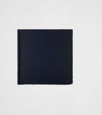 Prada Symbole silk and wool jacquard shawl