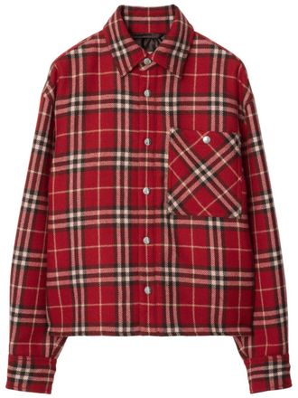 Burberry check wool shirt - women - Wool - S - Red