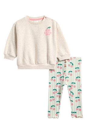 Next Cherry Sweatshirt & Leggings Set in Multi at Nordstrom, Size 9-12M