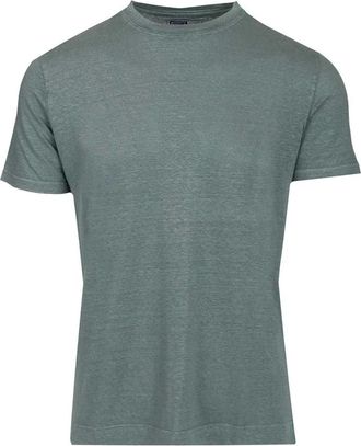 Fedeli Extreme Linen Flex T-shirt met korte mouwen - Heren - T-shirts - Groen - L - Leer - Tops