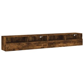 vidaXL Vidaxl - Muebles De Pared De Tv 2 Uds Madera Roble Ahumado 100x30x30 Cm