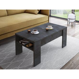 Dmora Mesa De Sal&oacute;n Coral, Un Compartimento, Forma Rectangular, Tapa Elevable, 98x50x43h Cm Negro Antracita