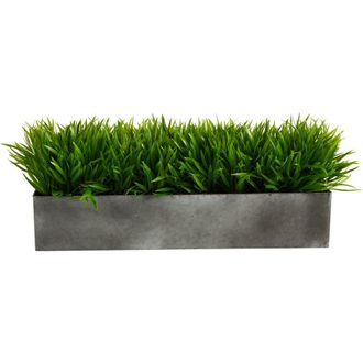 Nearly Natural 25-in Wild Grass Artificial Plant in Metal Planter in Green at Nordstrom