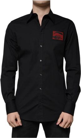 Dolce & Gabbana Heren, Overhemden, Zwart, Maat: 3XS Katoen