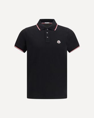 Moncler Polo in piquet di cotone con finiture tricolore Man XL