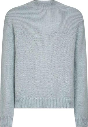 Jil Sander Truien & Vesten, Heren, Blauw, L, Wol, Poederblauwe Alpaca Wol Trui