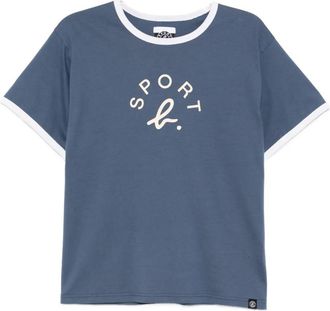 Sport b. T-shirt Ringer con logo - Blu
