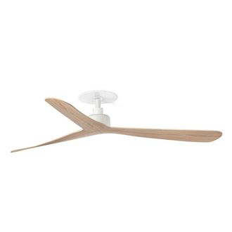 Netlighting Rocker Recessed 132cm Ceiling Fan Matt White Ash Wood Blades